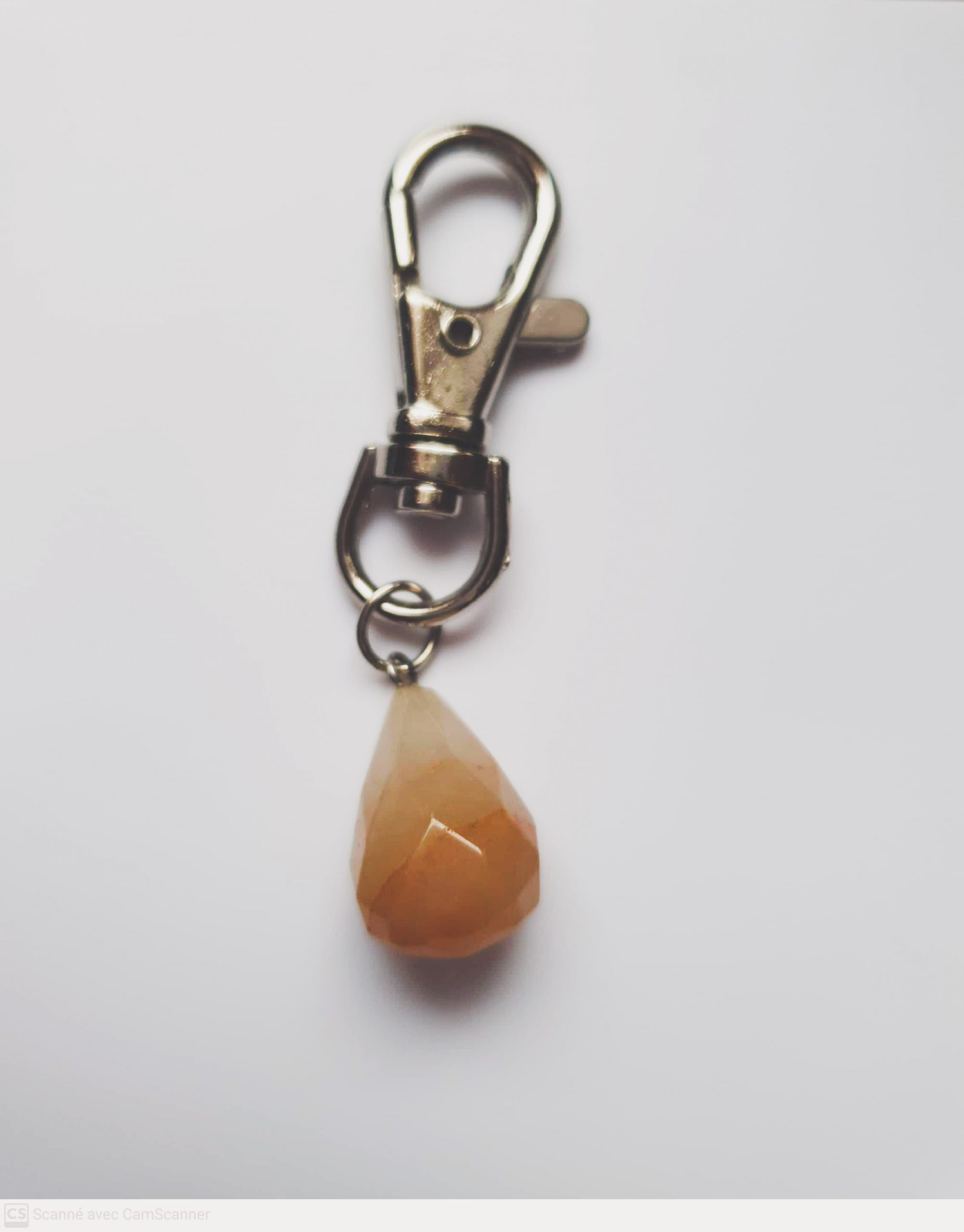 porte-clés jaspe jaune forme goutte
