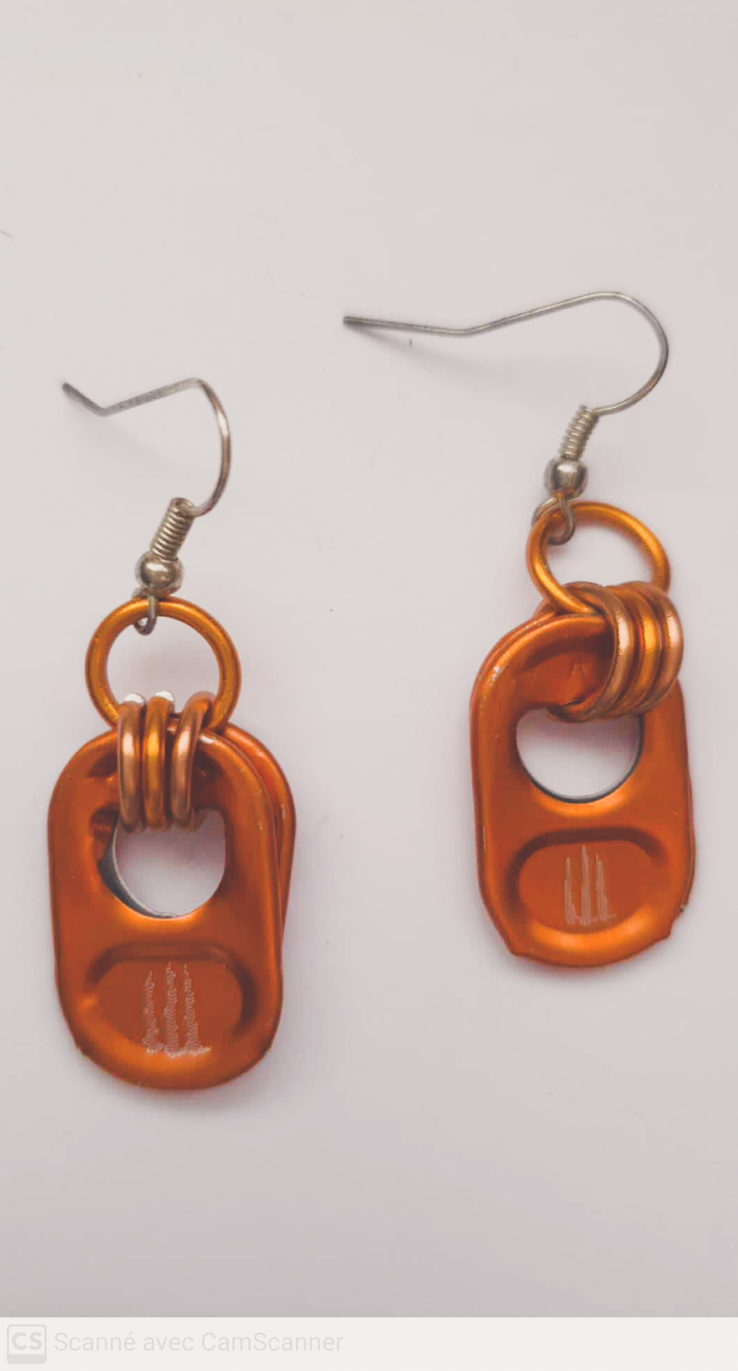 Boucles d'oreilles "capsules" couleur orange
