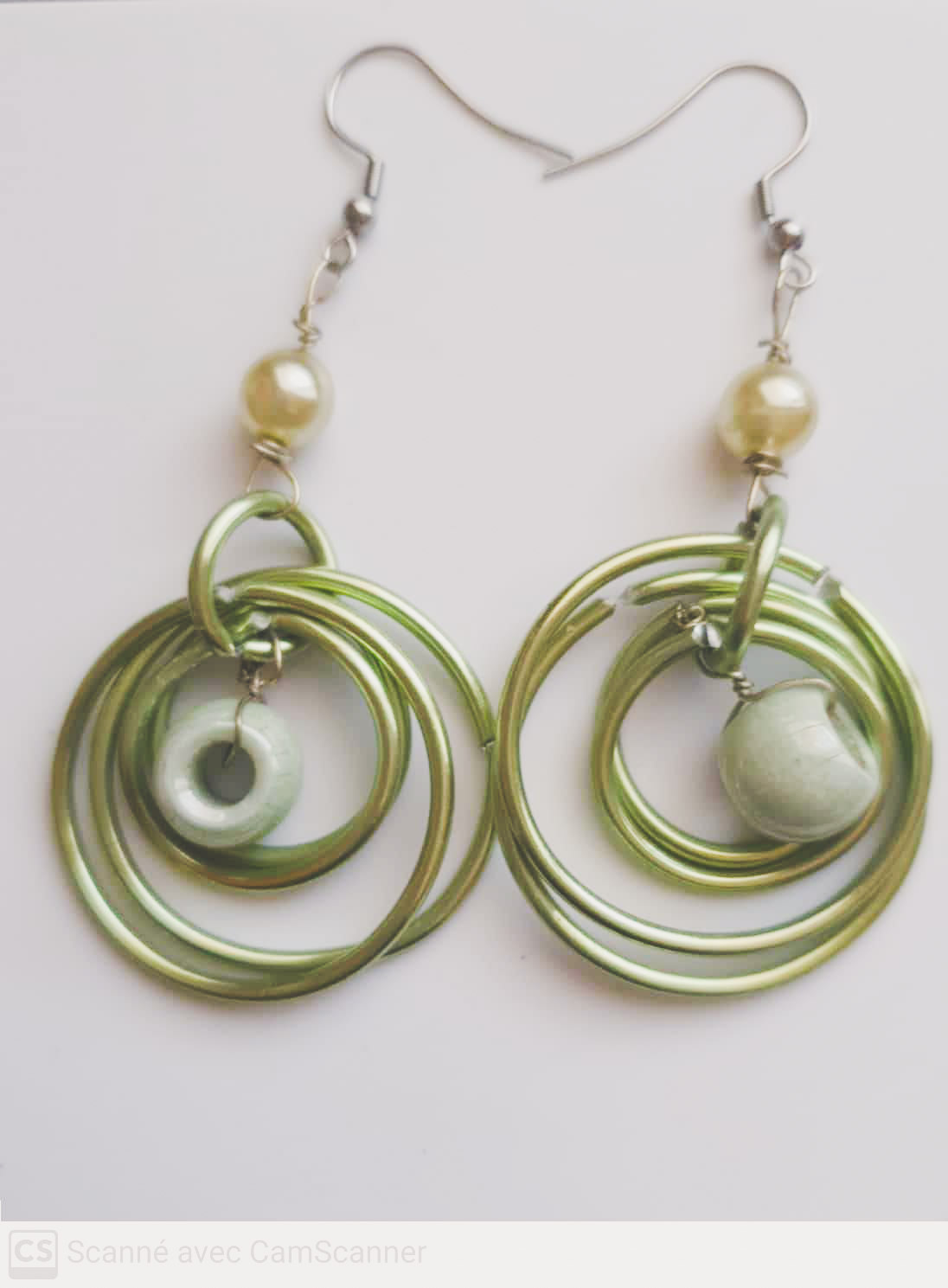 Boucles d'oreilles couleur vert